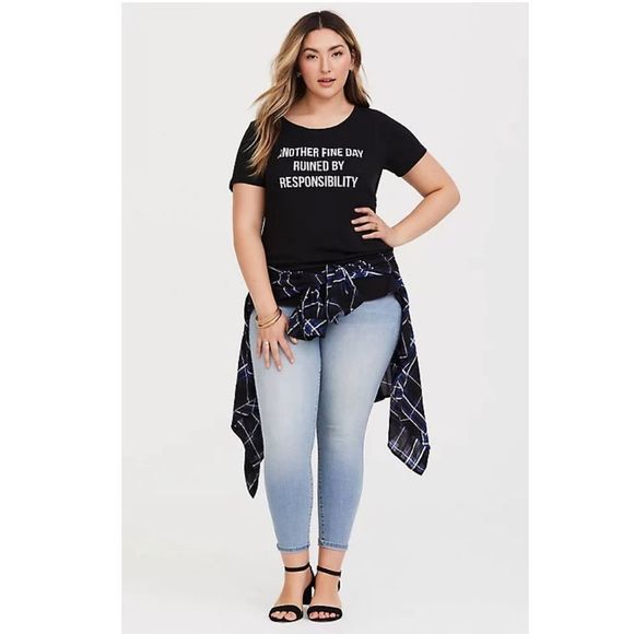 torrid Tops - Torrid Another Fine Day Ruined by Responsibility slub crew neck 2x tee